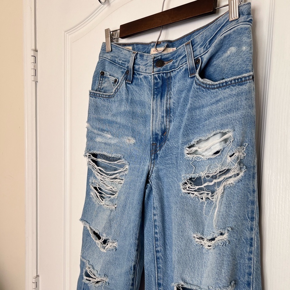 Levi’s Blue Distressed baggy dad Jeans size 25 - Picture 3 of 13